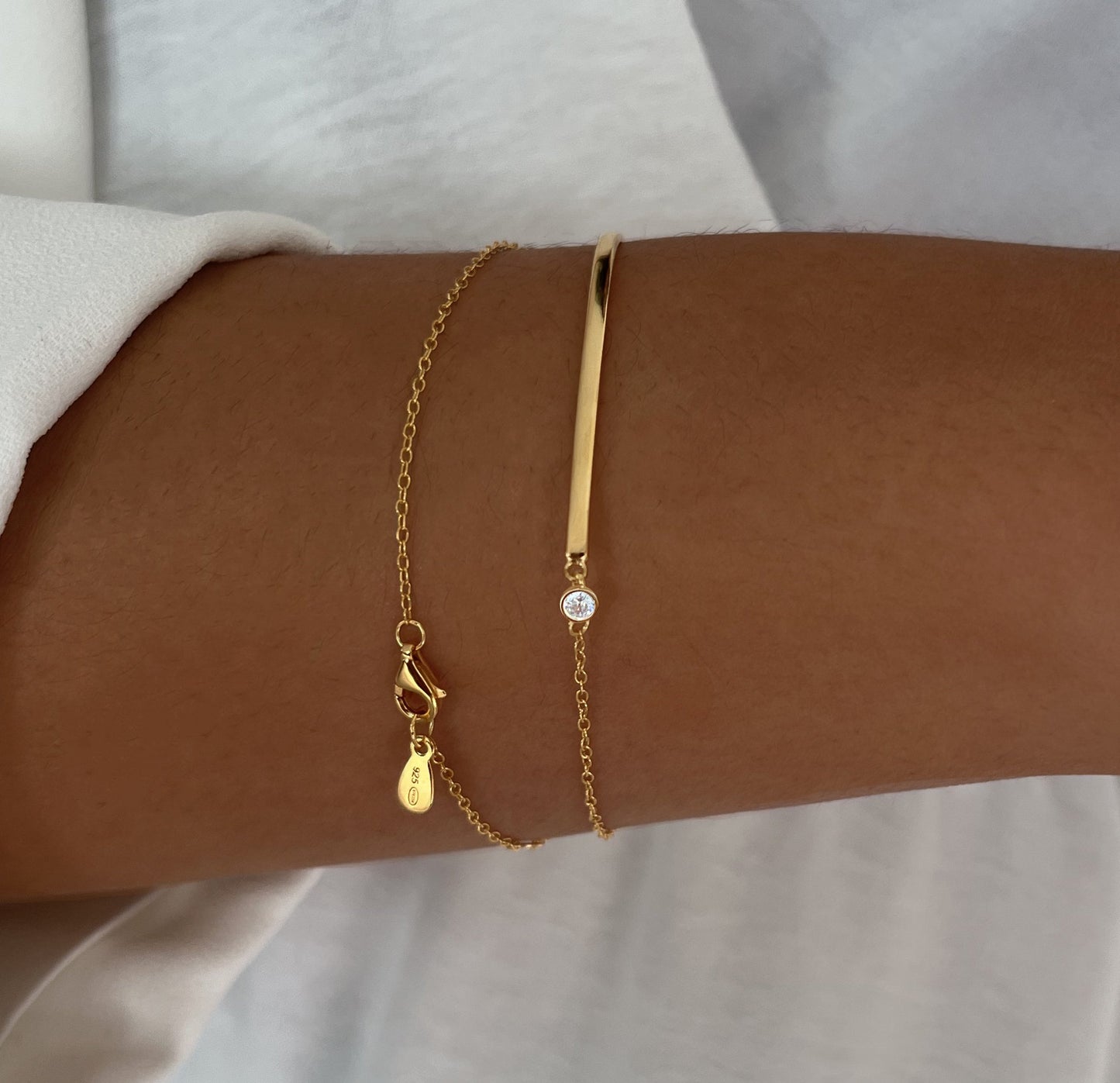 Bracelet en Argent 925 doré Or jaune 18k assemblé d'oxyde de zirconium - Maison Di Giorgio