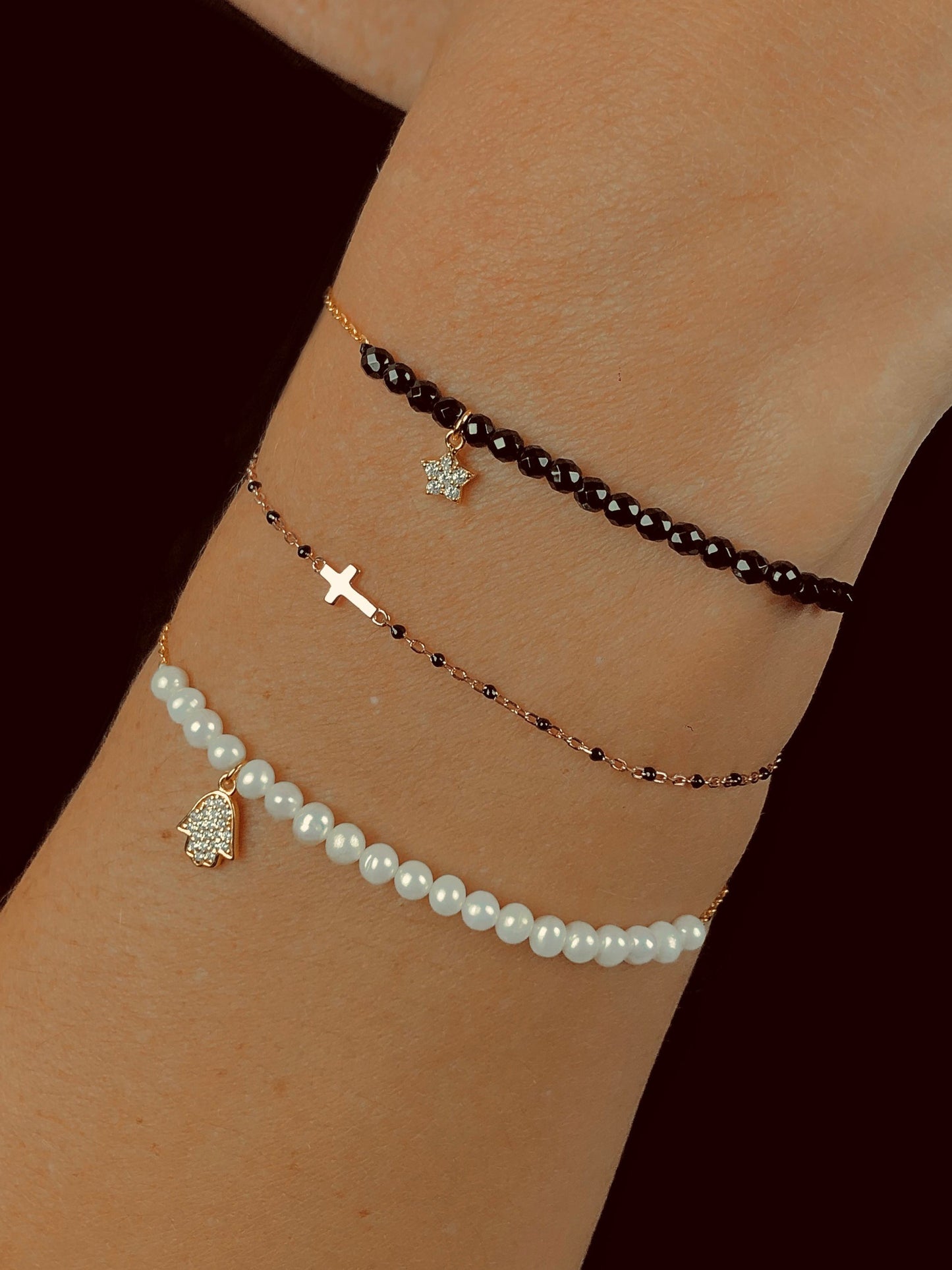 Bracelet en Argent 925 doré Or rose 18k assemblé d'oxyde de zirconium - Maison Di Giorgio