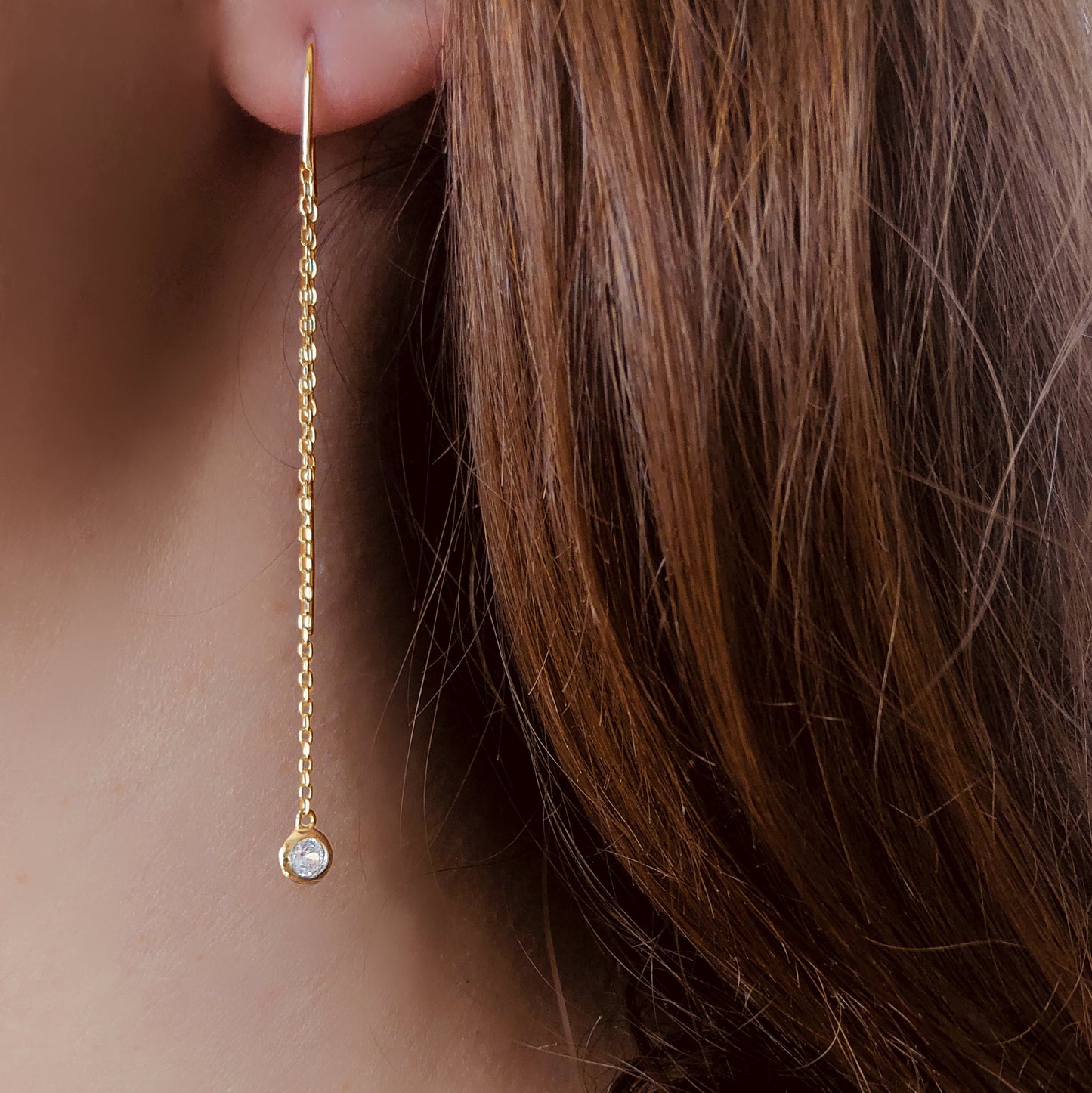 Boucles d'oreilles en Argent 925 doré Or jaune 18k assemblées d'Oxyde de zirconium - Maison Di Giorgio