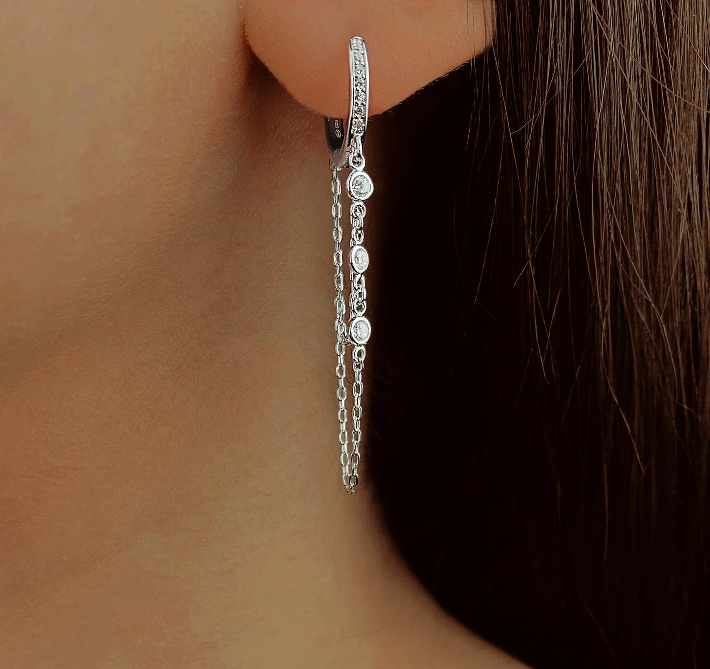 Boucles d'oreilles en Argent 925 plaqué Rhodium - Maison Di Giorgio