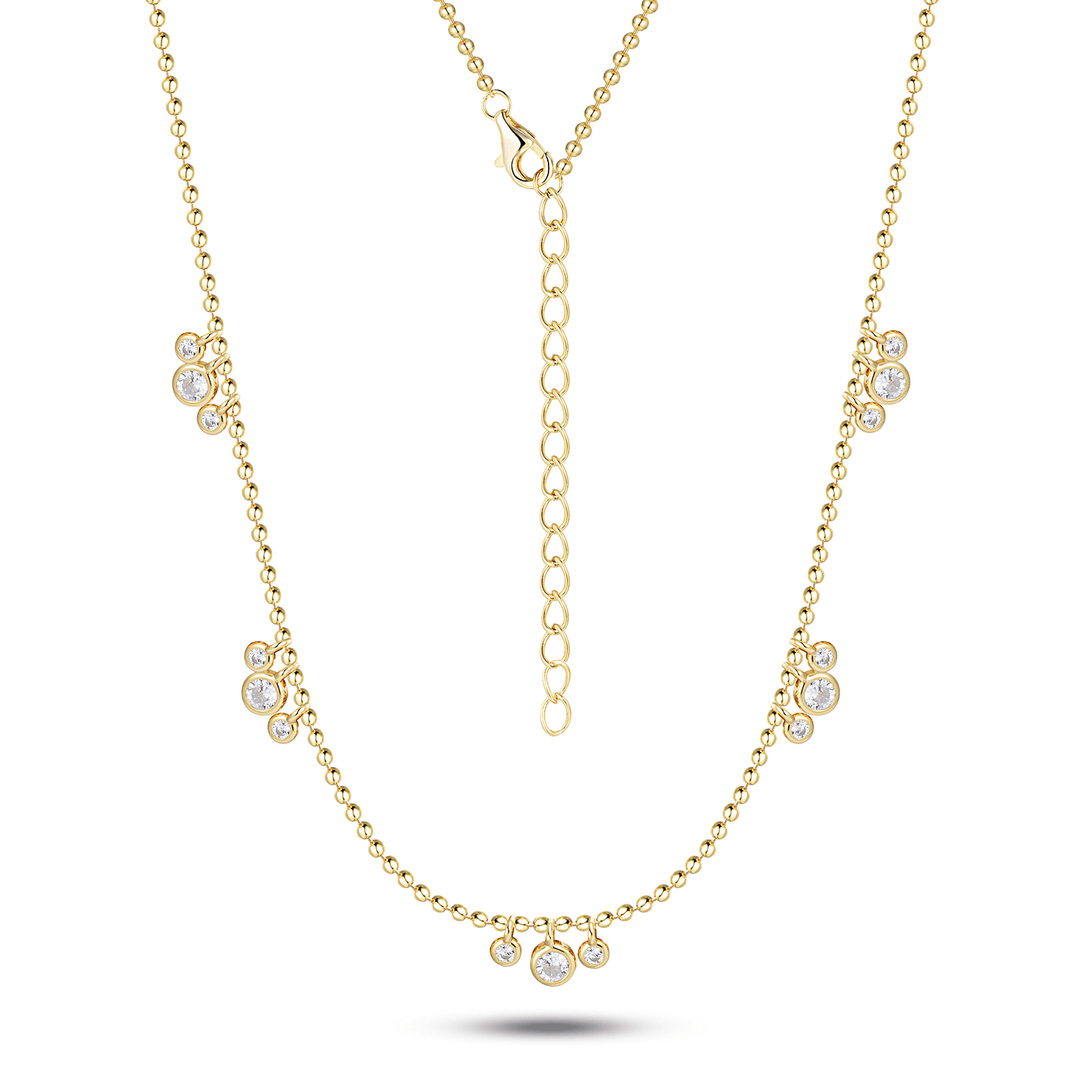 Collier en Argent 925 doré Or jaune 18k assemblé d'Oxyde de zirconium blanc - Maison Di Giorgio