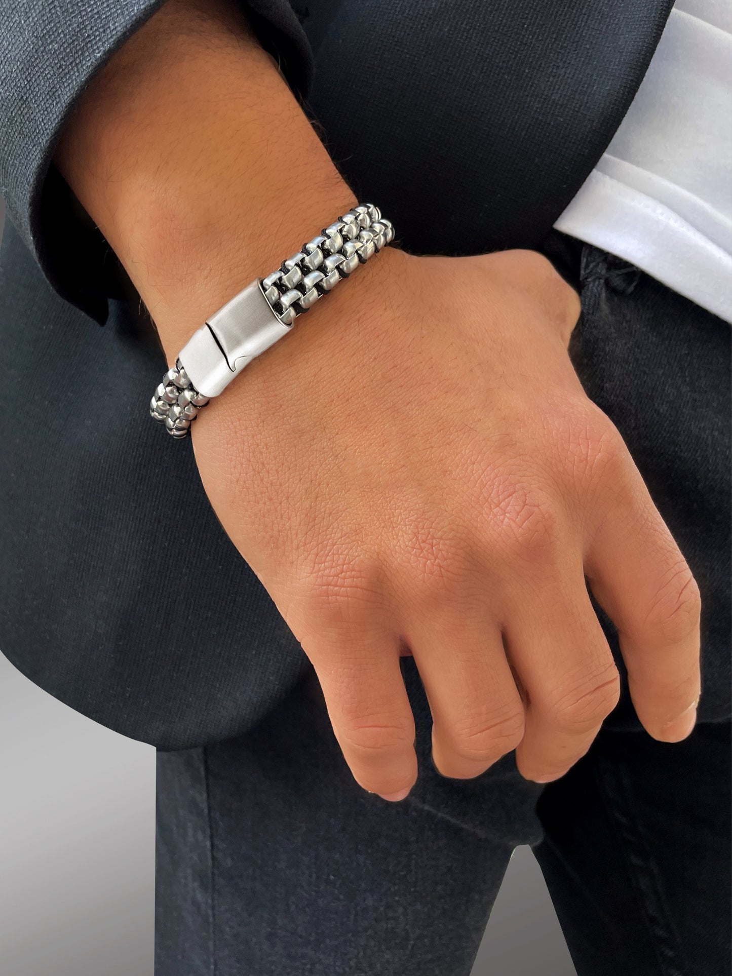 Bracelet Acier inoxydable plaqué Argent - Maison Di Giorgio