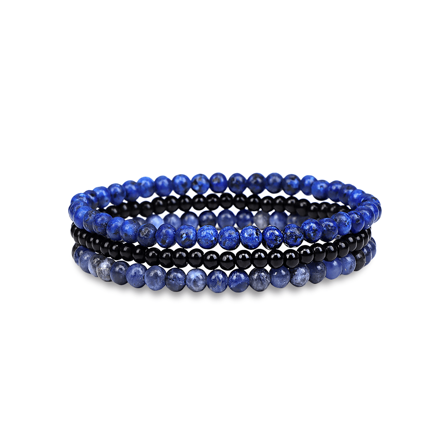 Bracelet perles assemblé de pierre bleue naturelle - Maison Di Giorgio