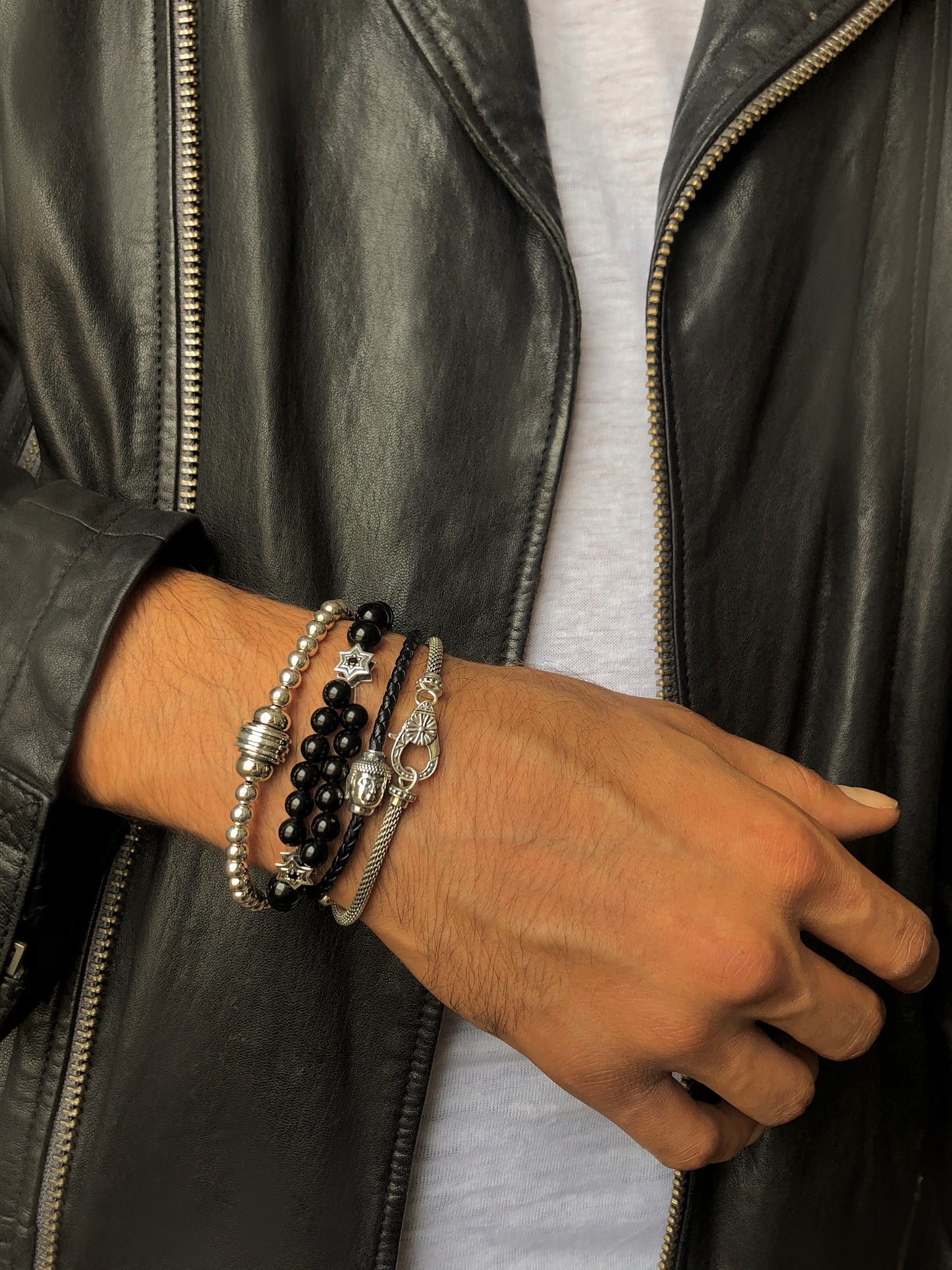 Bracelet cuir véritable et Argent 925 - Maison Di Giorgio