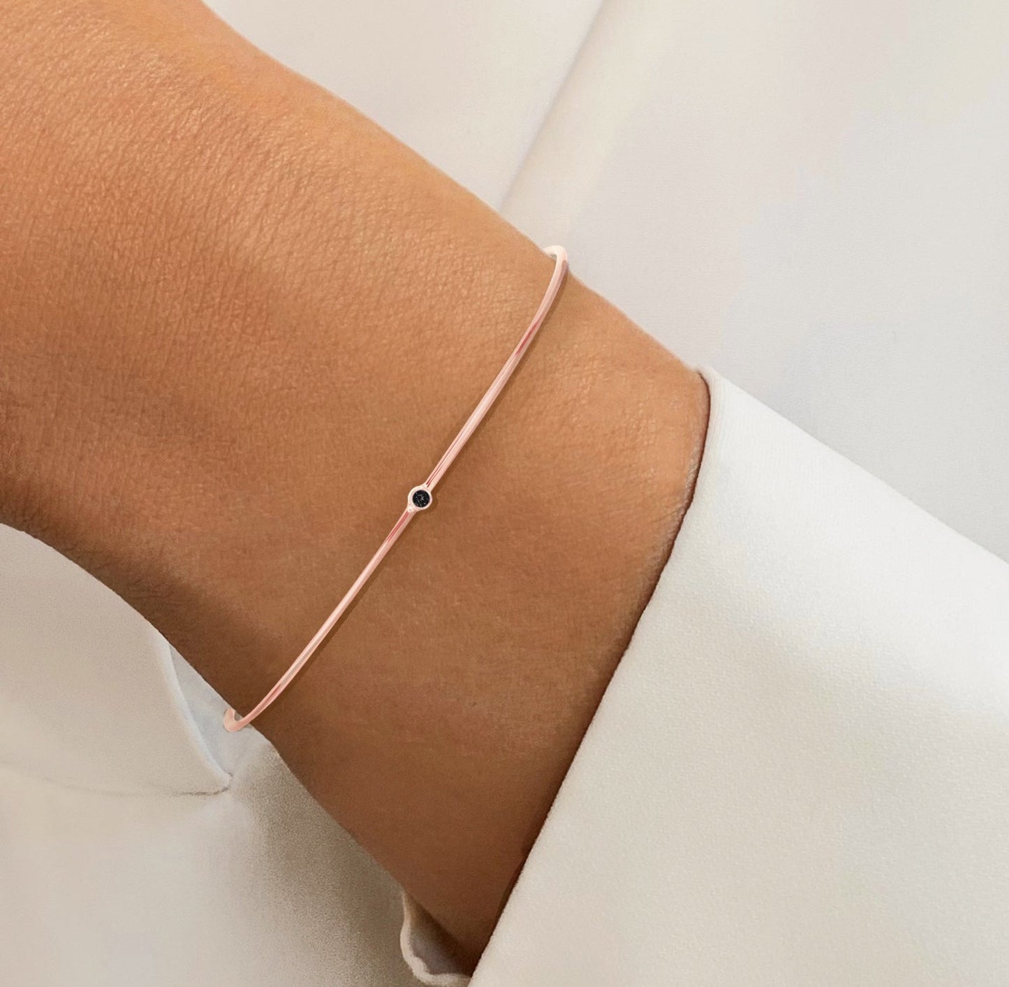 Bracelet en Or rose 9k assemblé de Diamant noir - Maison Di Giorgio