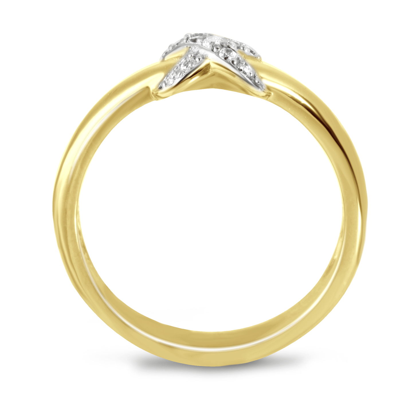 Bague en Or jaune 9k assemblée de Diamant HSI - Maison Di Giorgio