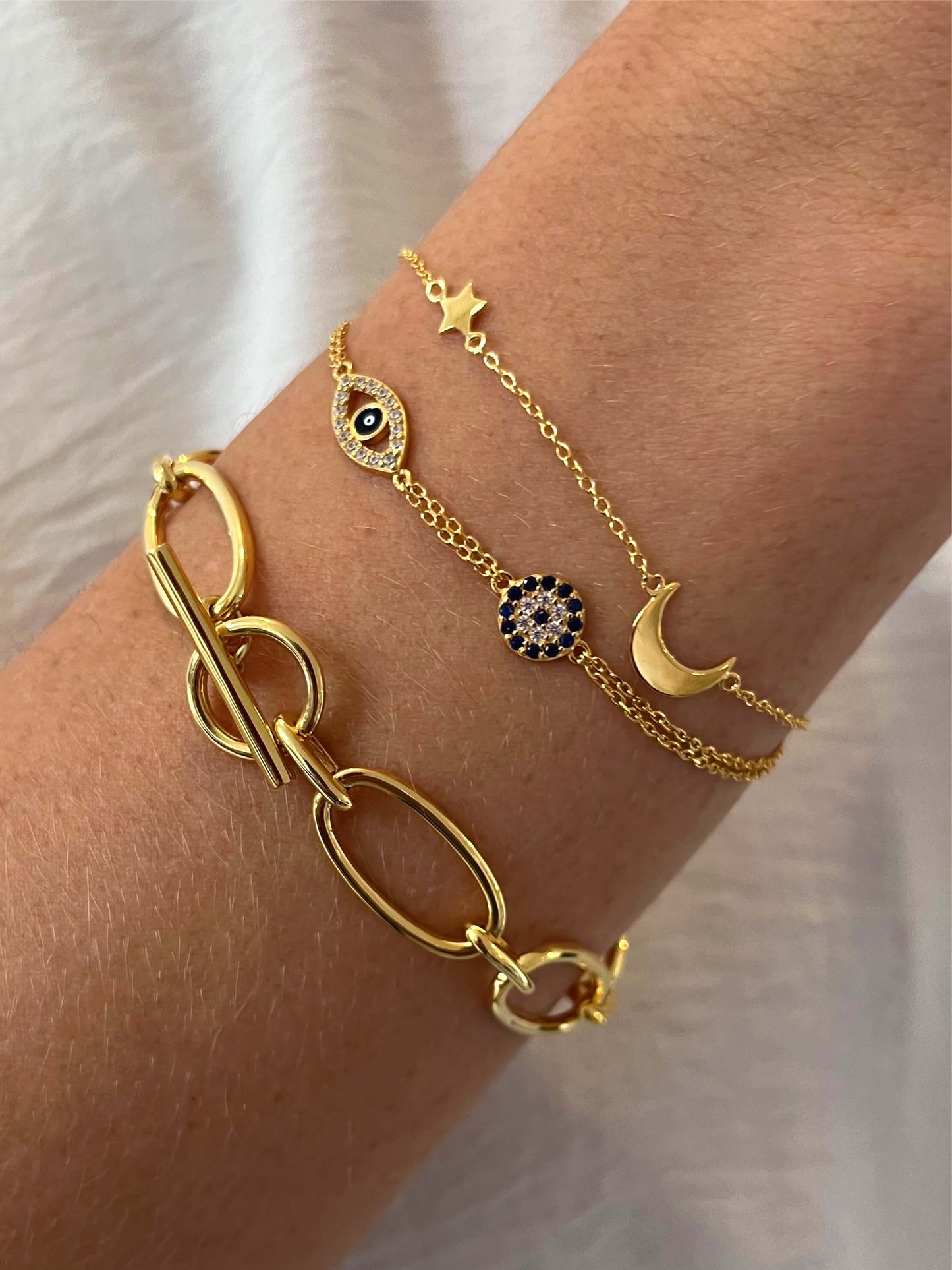 Bracelet doré Or jaune 18k assemblé d'oxyde de zirconium - Maison Di Giorgio