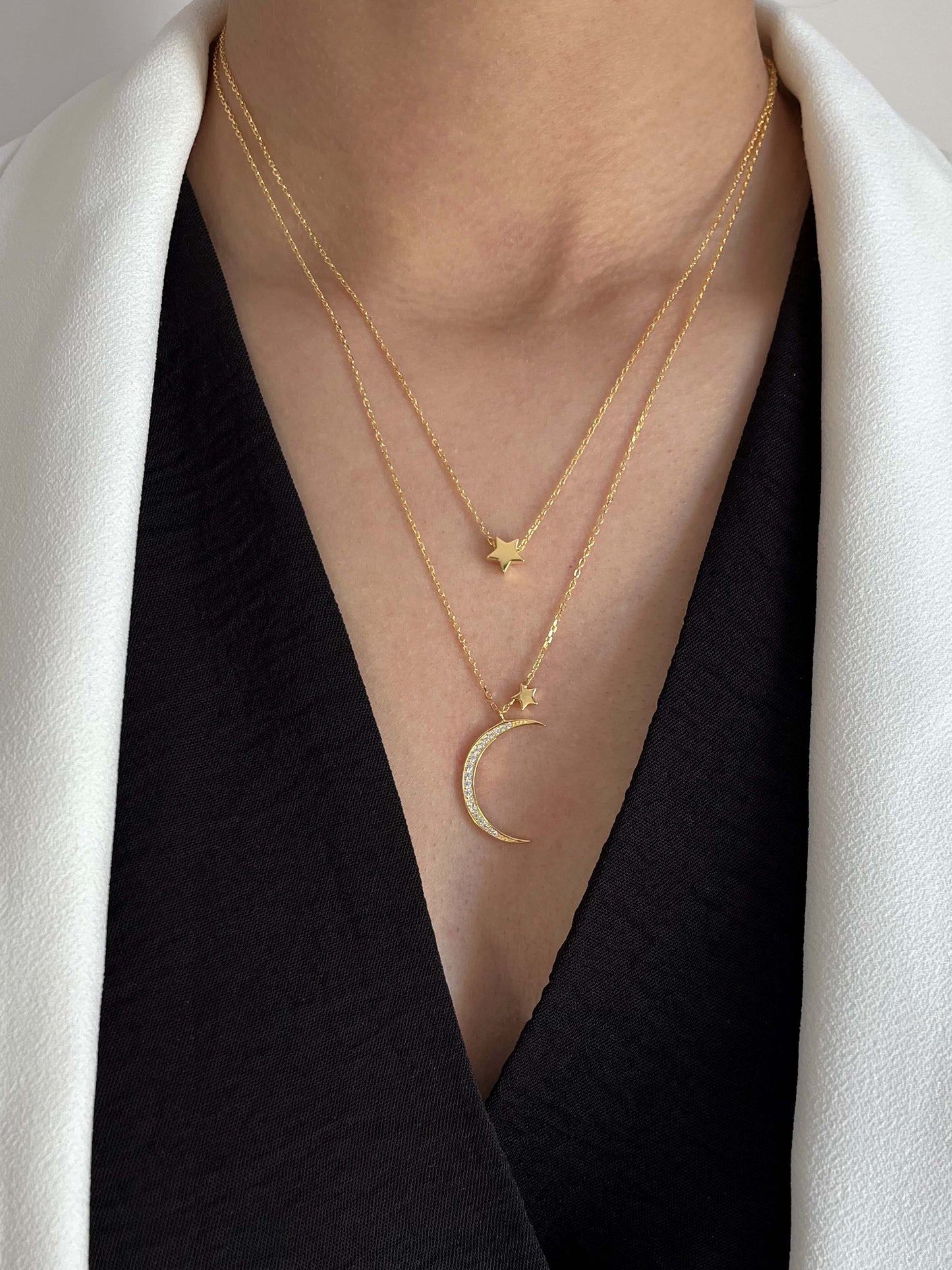 Collier doré Or jaune 18k assemblé d'oxyde de zirconium - Maison Di Giorgio