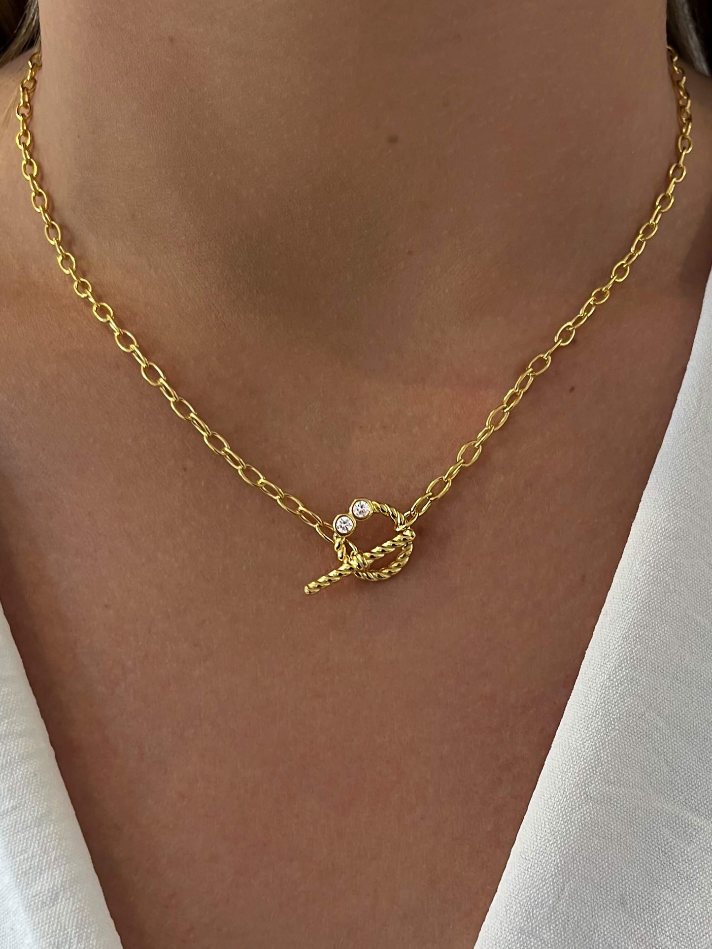 Collier doré Or jaune 18k assemblé d'oxyde de zirconium - Maison Di Giorgio