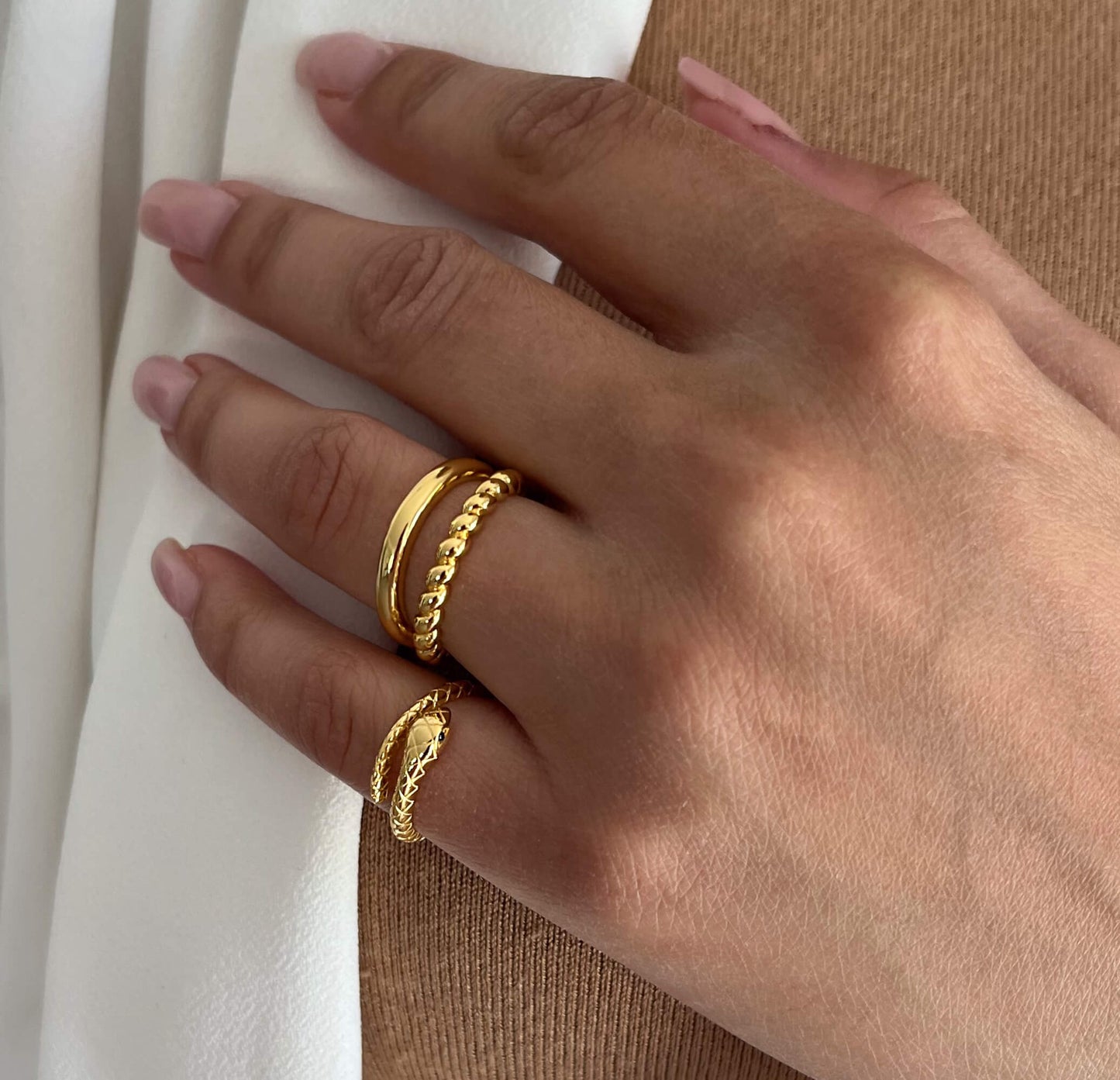 Bague dorée Or jaune 18k - Maison Di Giorgio