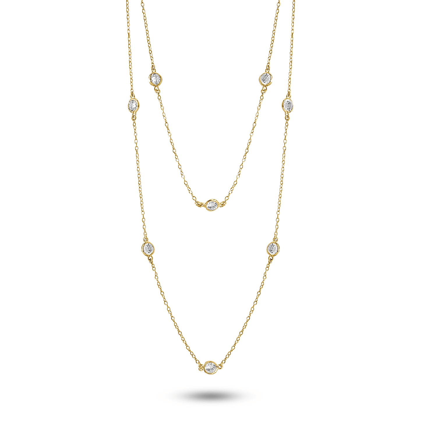 Collier doré Or jaune 18k assemblé d'oxyde de zirconium - Maison Di Giorgio