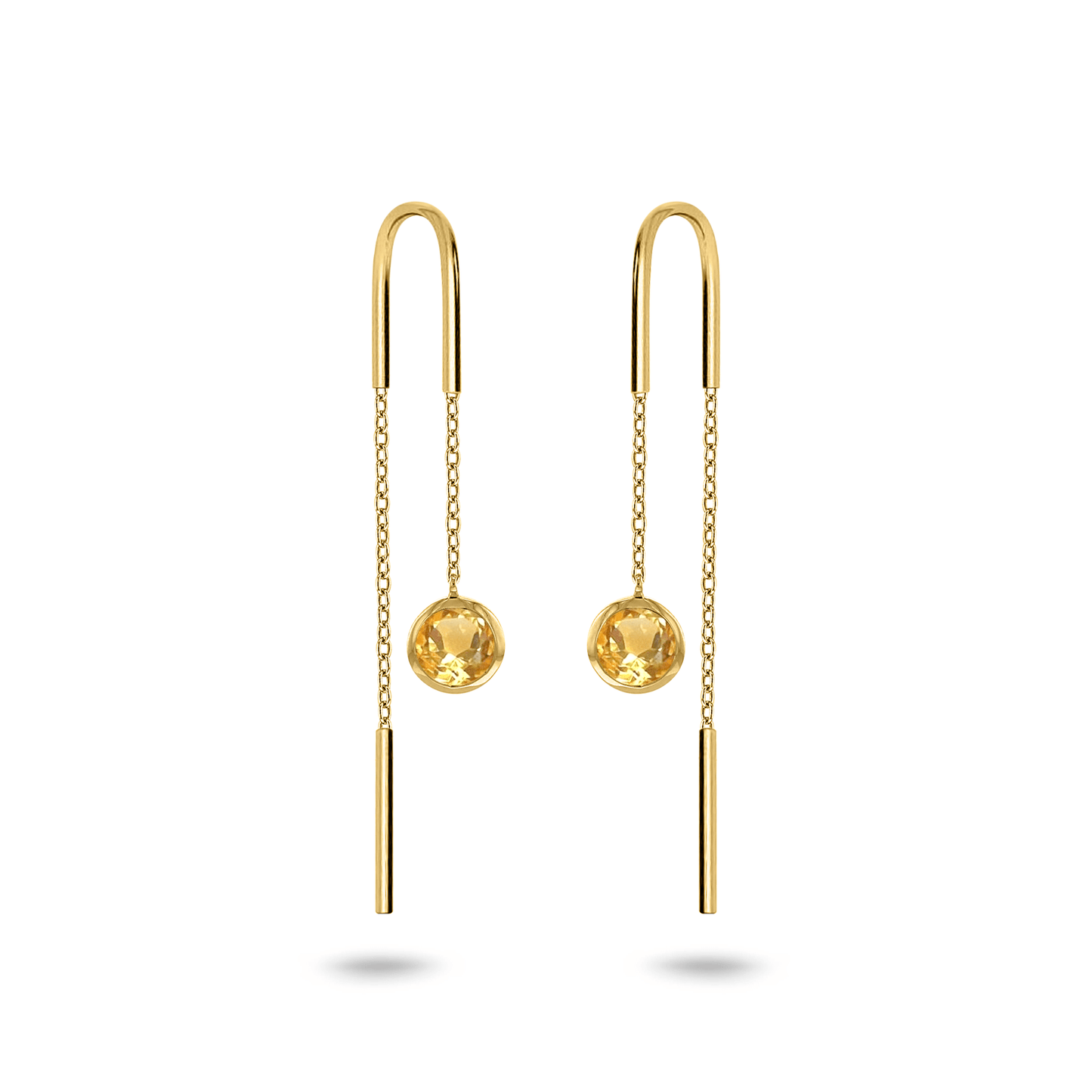Boucles d'oreilles en Argent 925 doré Or jaune 18k assemblées de Citrine - Maison Di Giorgio