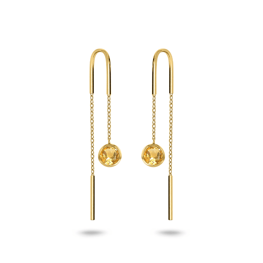 Boucles d'oreilles en Argent 925 doré Or jaune 18k assemblées de Citrine - Maison Di Giorgio