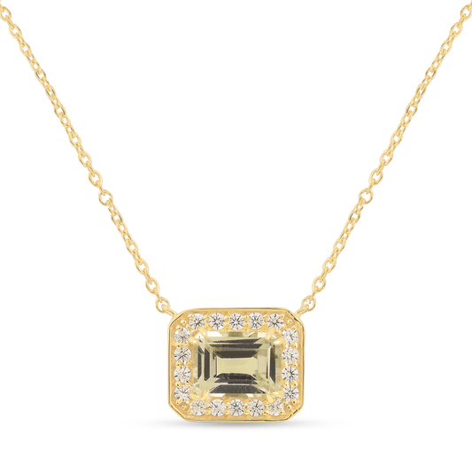 Collier en Argent 925 assemblé d'Améthyste verte et d'Oxyde de zirconium - Maison Di Giorgio
