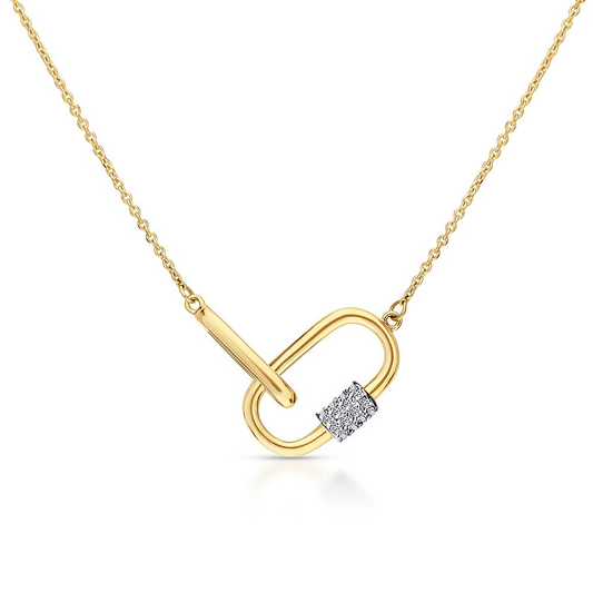 Collier en Argent 925 doré Or jaune 18k assemblée d'Oxyde de zirconium - Maison Di Giorgio