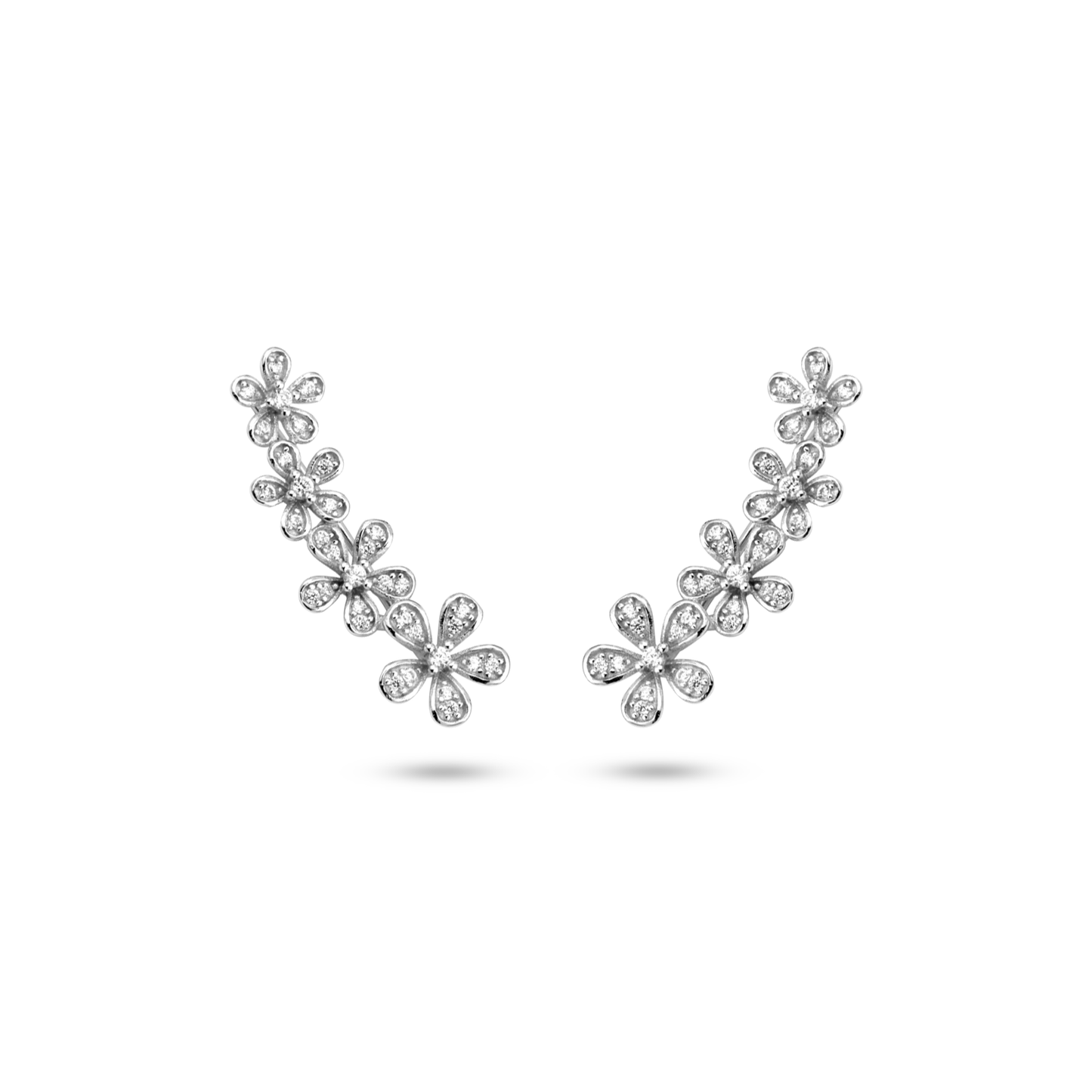 Boucles d'oreilles en Argent 925 plaqué Rhodium assemblées d'Oxyde de zirconium - Maison Di Giorgio