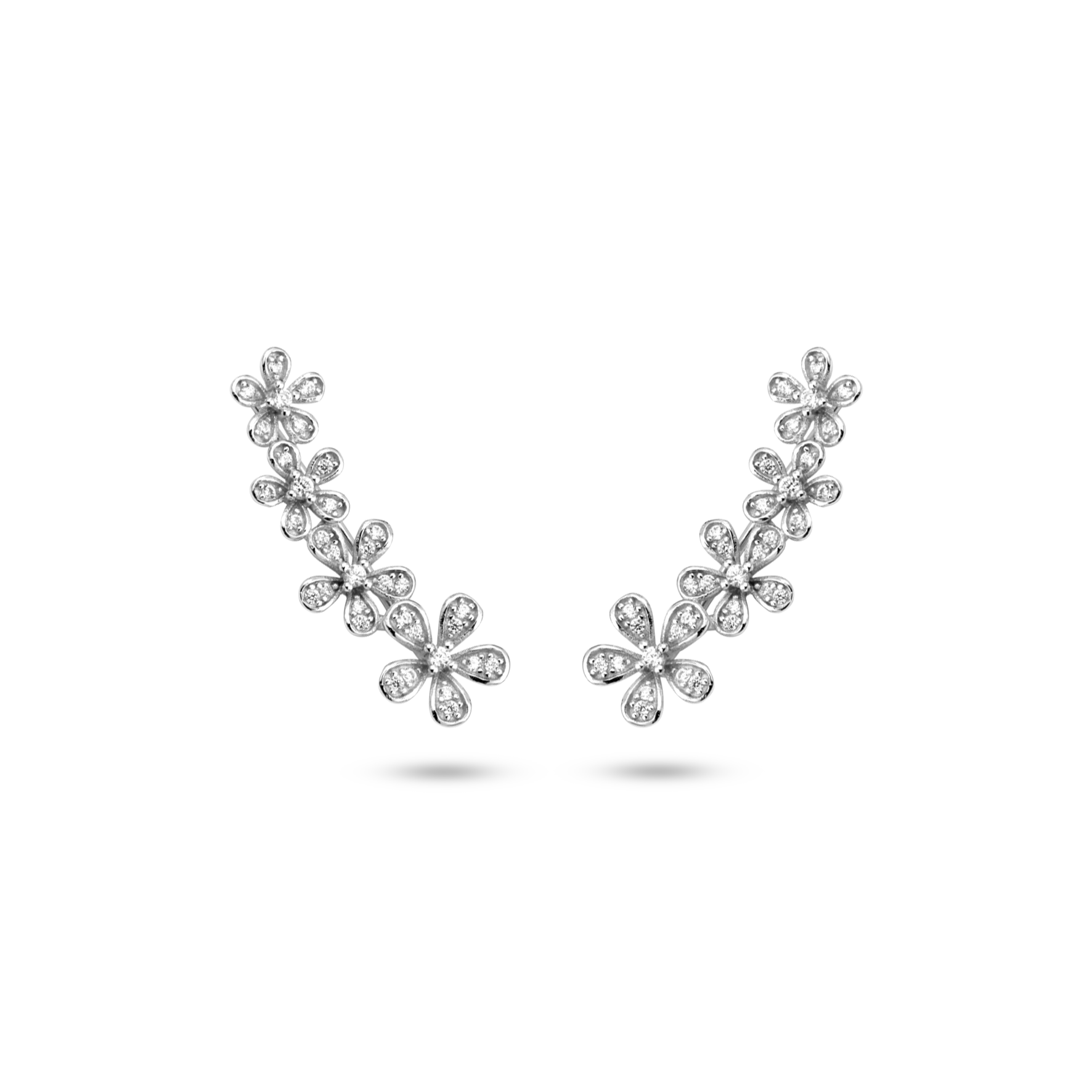 Boucles d'oreilles en Argent 925 plaqué Rhodium assemblées d'Oxyde de zirconium - Maison Di Giorgio