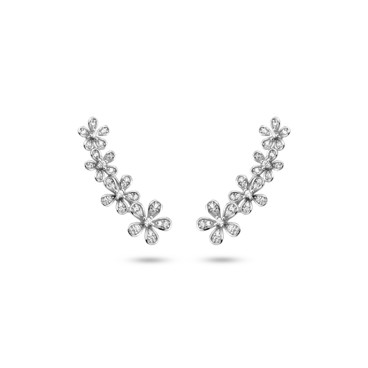 Boucles d'oreilles en Argent 925 plaqué Rhodium assemblées d'Oxyde de zirconium - Maison Di Giorgio