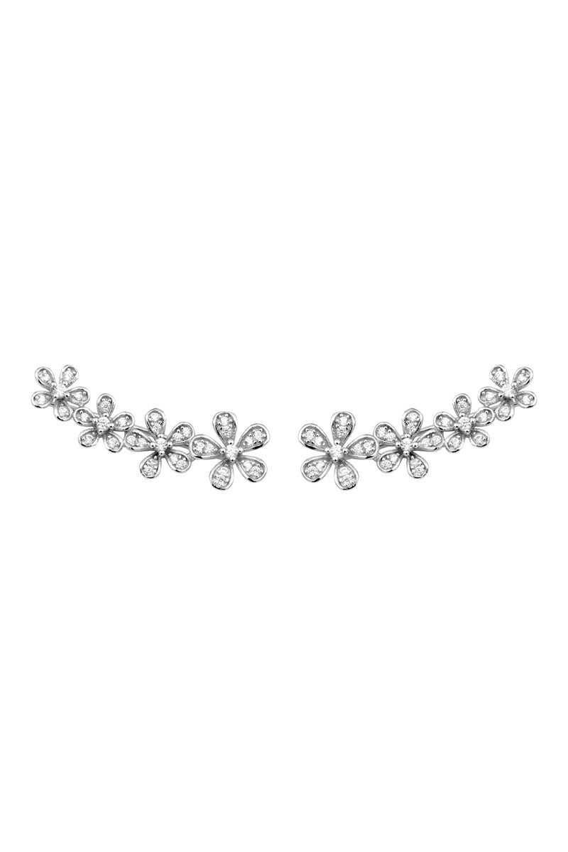 Boucles d'oreilles en Argent 925 plaqué Rhodium assemblées d'Oxyde de zirconium - Maison Di Giorgio