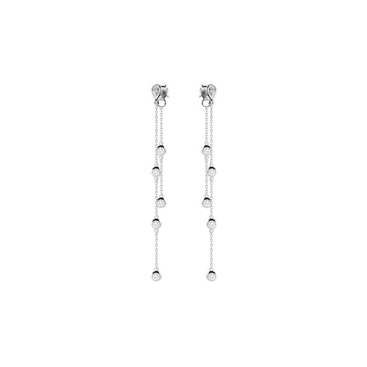 Boucles d'oreilles en Argent 925 plaqué Rhodium assemblées d'Oxyde de zirconium - Maison Di Giorgio