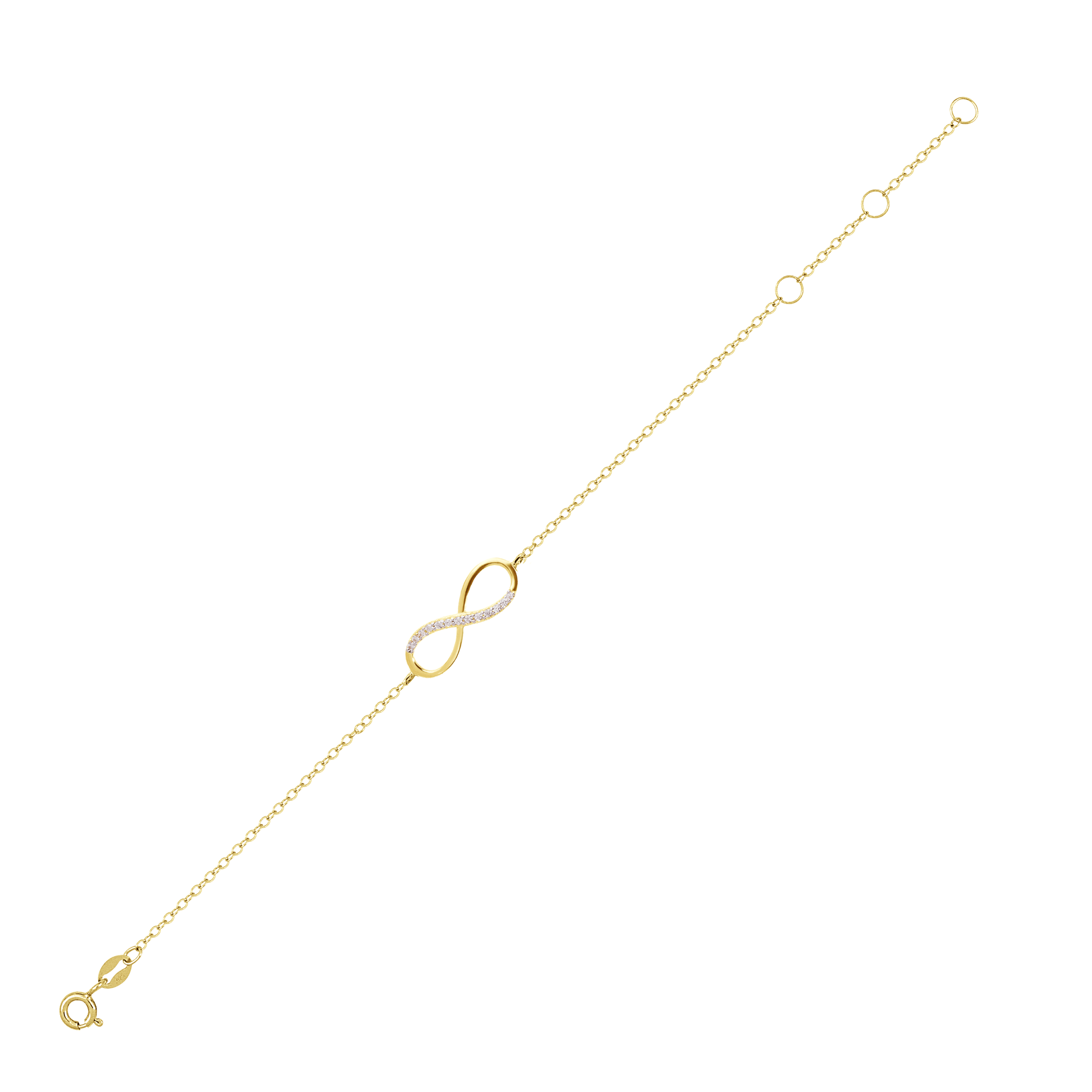 Bracelet en Argent 925 doré Or jaune 18k assemblé d'oxyde de zirconium - Maison Di Giorgio