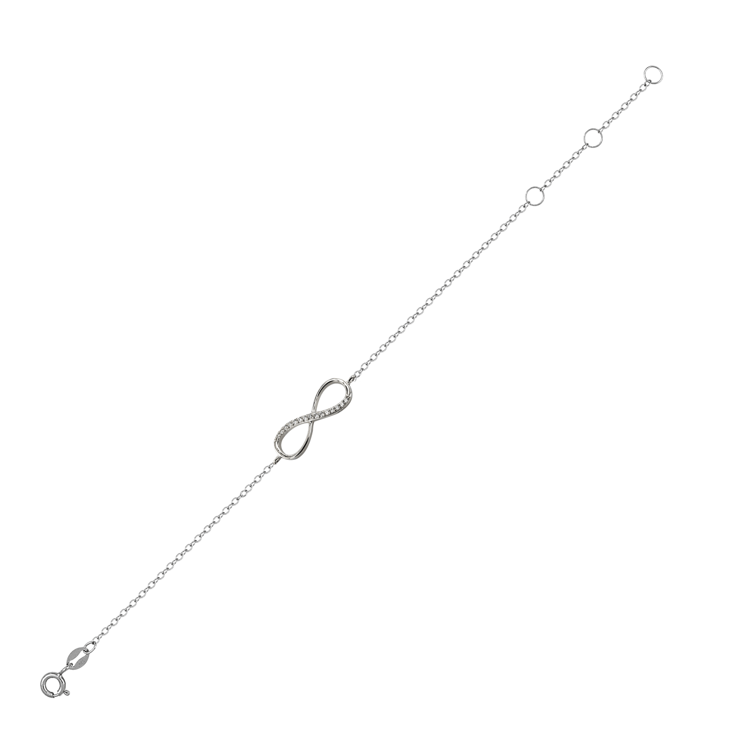Bracelet en Argent 925 plaqué Rhodium assemblé d'oxyde de zirconium - Maison Di Giorgio