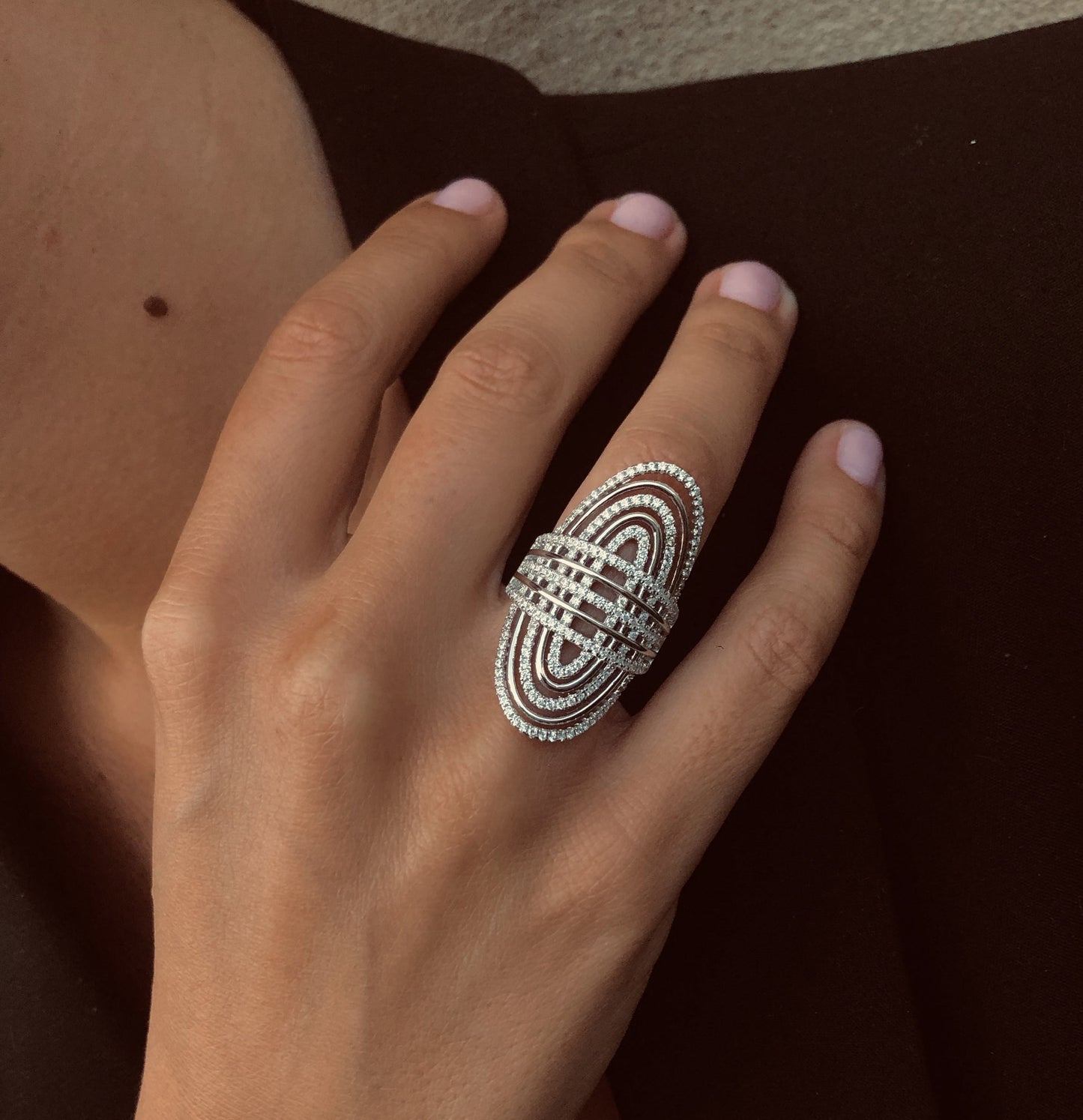 Bague en Argent 925 plaqué Rhodium assemblée d'Oxyde de zirconium - Maison Di Giorgio