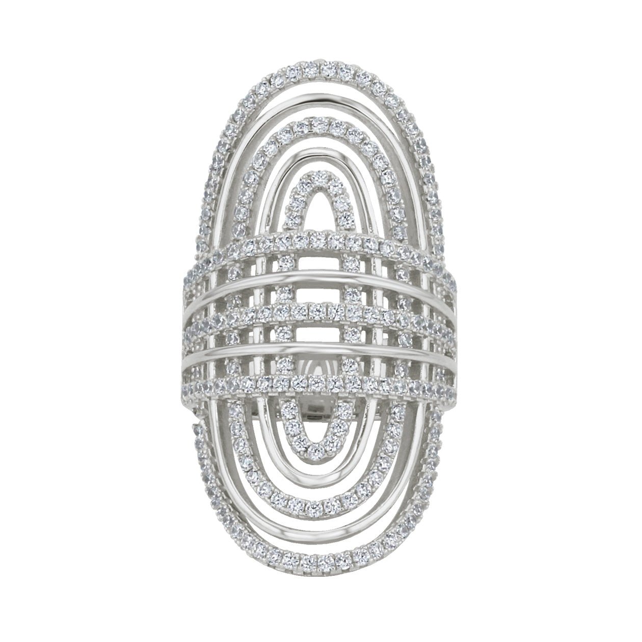 Bague en Argent 925 plaqué Rhodium assemblée d'Oxyde de zirconium - Maison Di Giorgio