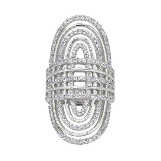 Bague en Argent 925 plaqué Rhodium assemblée d'Oxyde de zirconium - Maison Di Giorgio