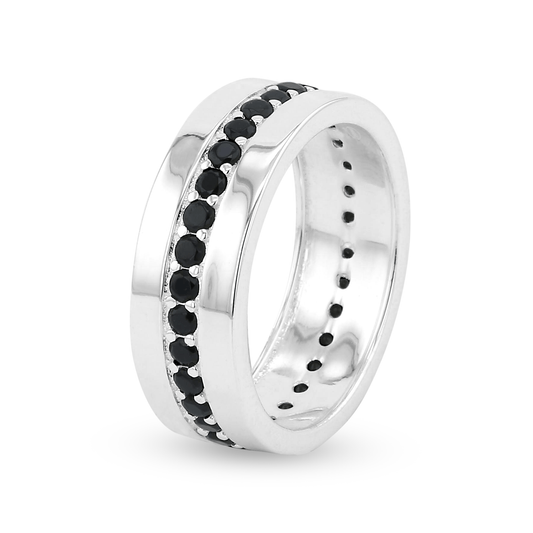 Bague en Argent 925 plaqué Rhodium assemblée d'Oxyde de zirconium - Maison Di Giorgio