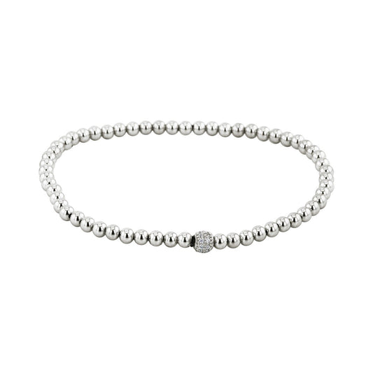 Bracelet en Argent 925 plaqué Rhodium assemblé d'oxyde de zirconium - Maison Di Giorgio