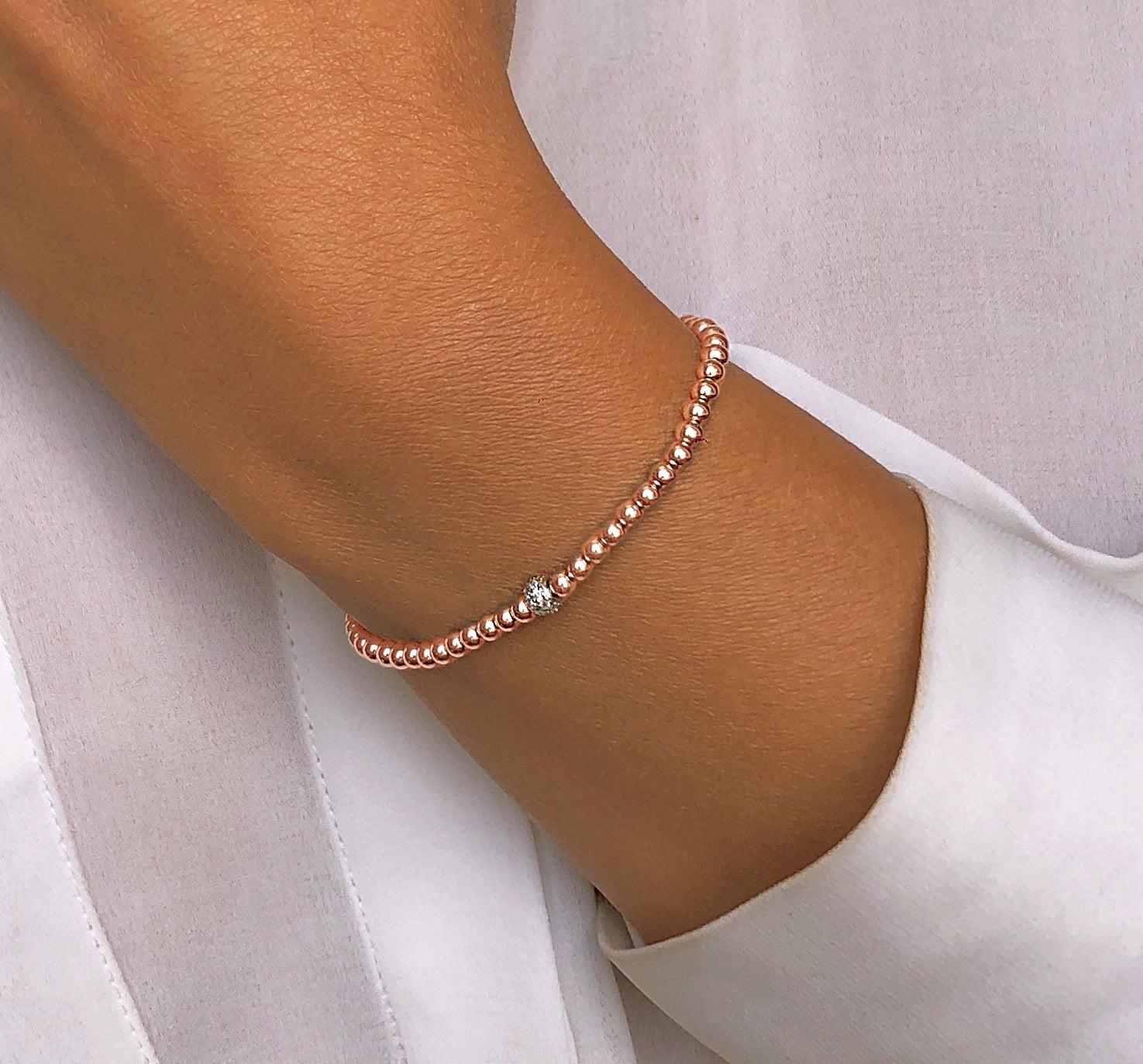 Bracelet en Argent 925 doré Or rose 18k assemblé d'oxyde de zirconium - Maison Di Giorgio