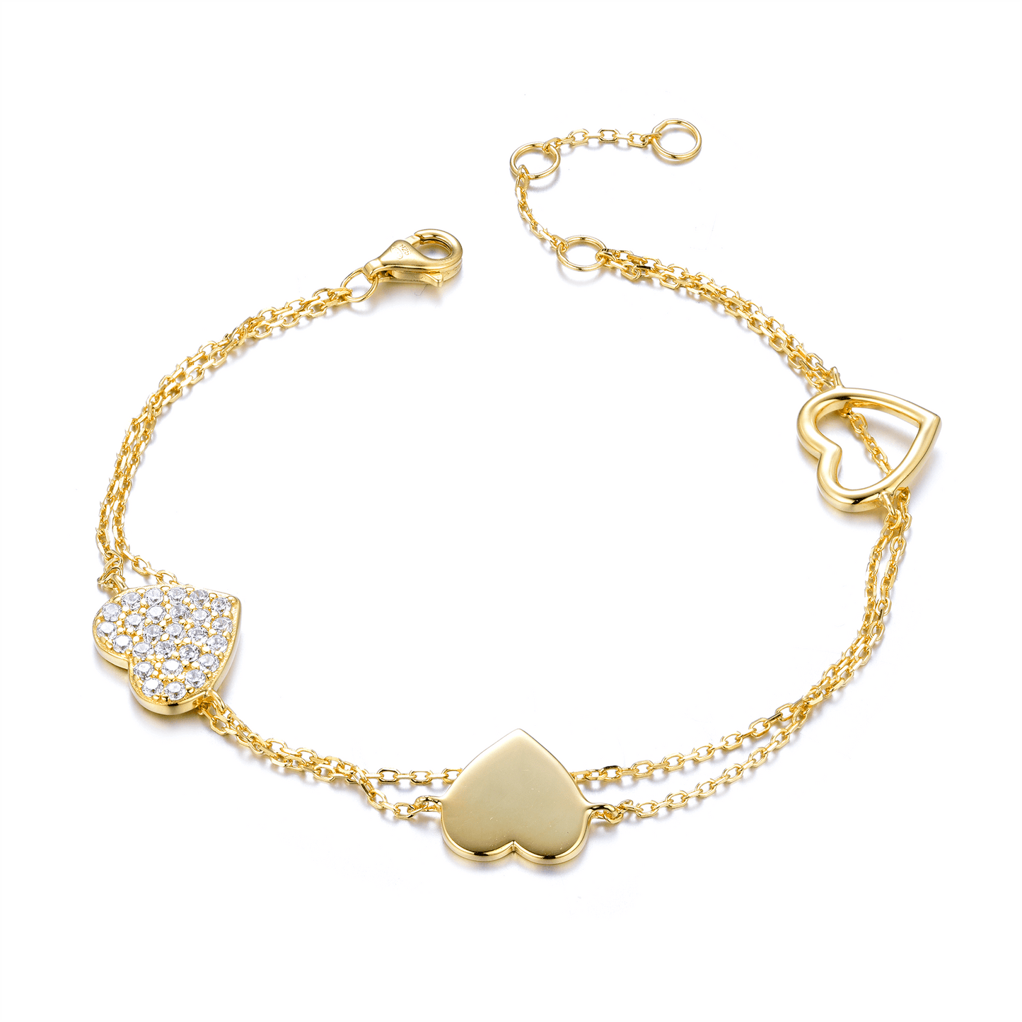 Bracelet en Argent 925 doré Or jaune 18k assemblé d'oxyde de zirconium - Maison Di Giorgio