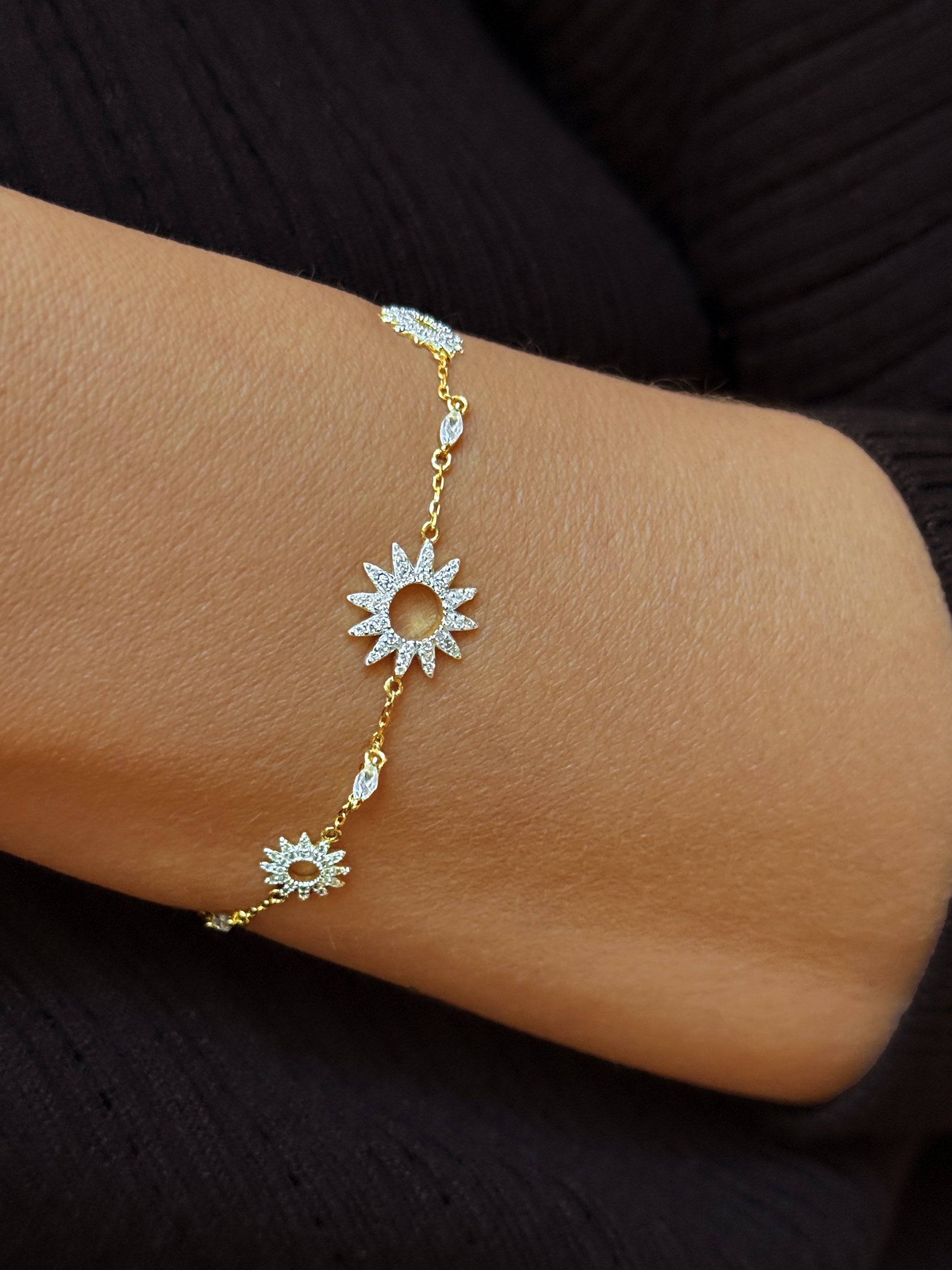 Bracelet en Argent 925 doré Or jaune 18k assemblée d'Oxyde de zirconium - Maison Di Giorgio