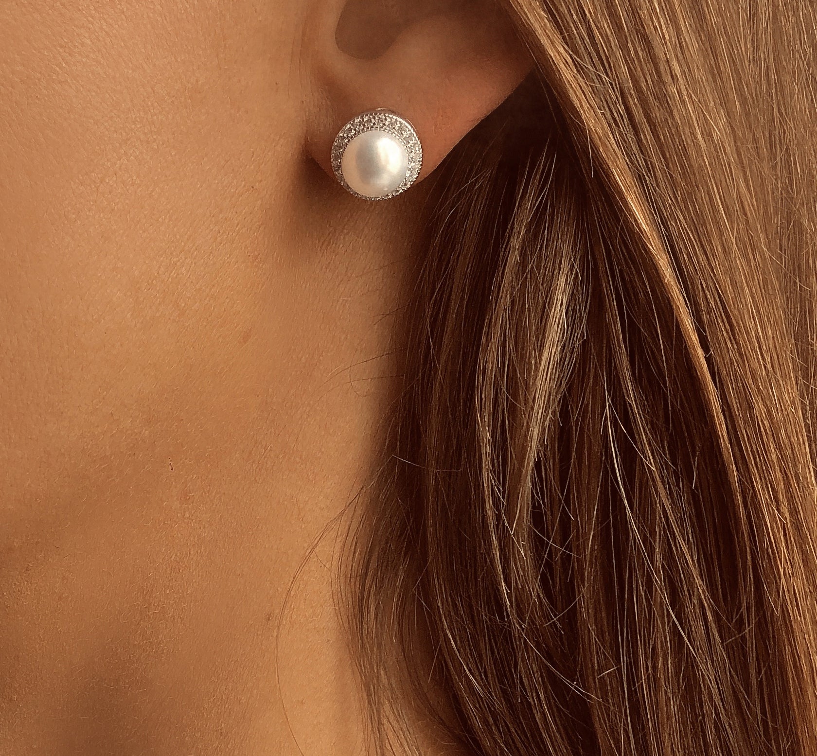 Boucles d'oreilles en Argent 925 plaqué Rhodium assemblées d'Oxyde de zirconium - Maison Di Giorgio
