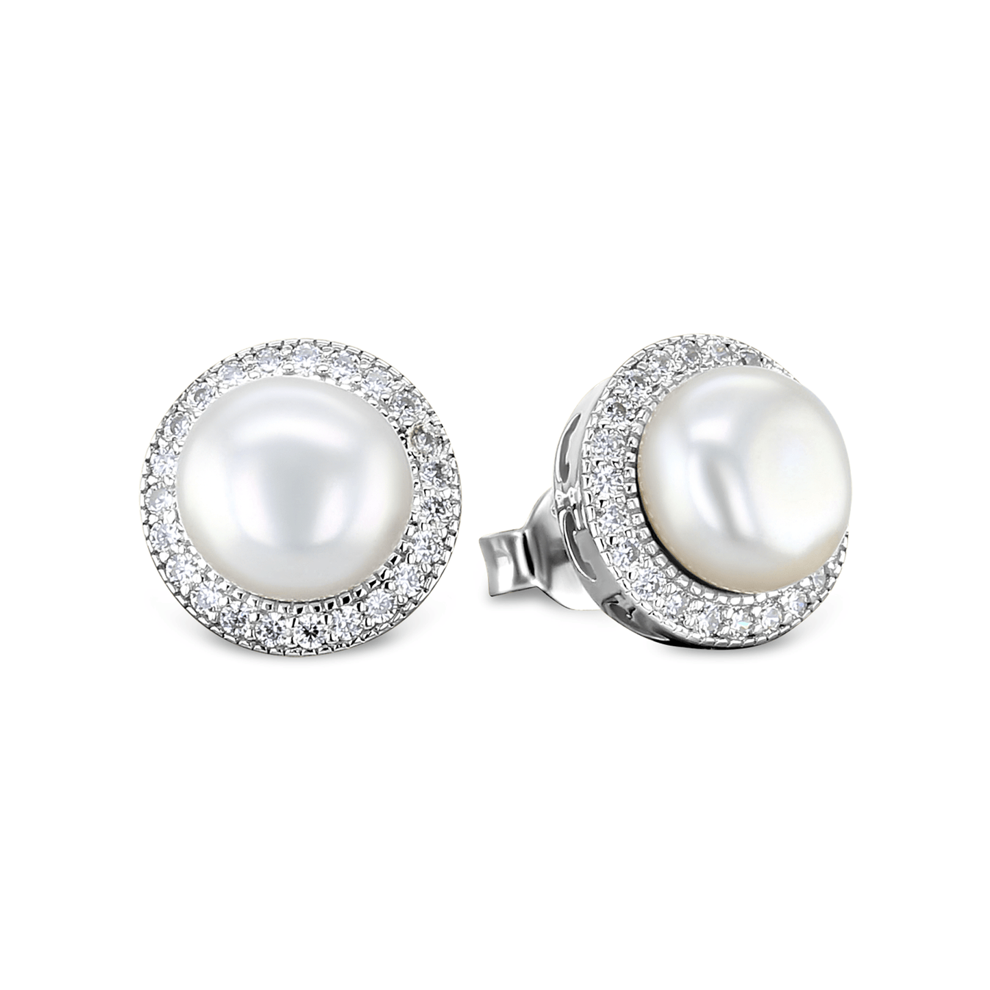 Boucles d'oreilles en Argent 925 plaqué Rhodium assemblées d'Oxyde de zirconium - Maison Di Giorgio
