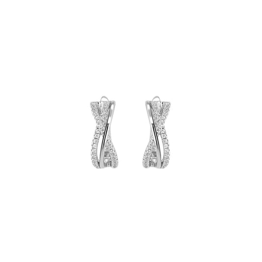 Boucles d'oreilles en Argent 925 plaqué Rhodium assemblées d'Oxyde de zirconium - Maison Di Giorgio