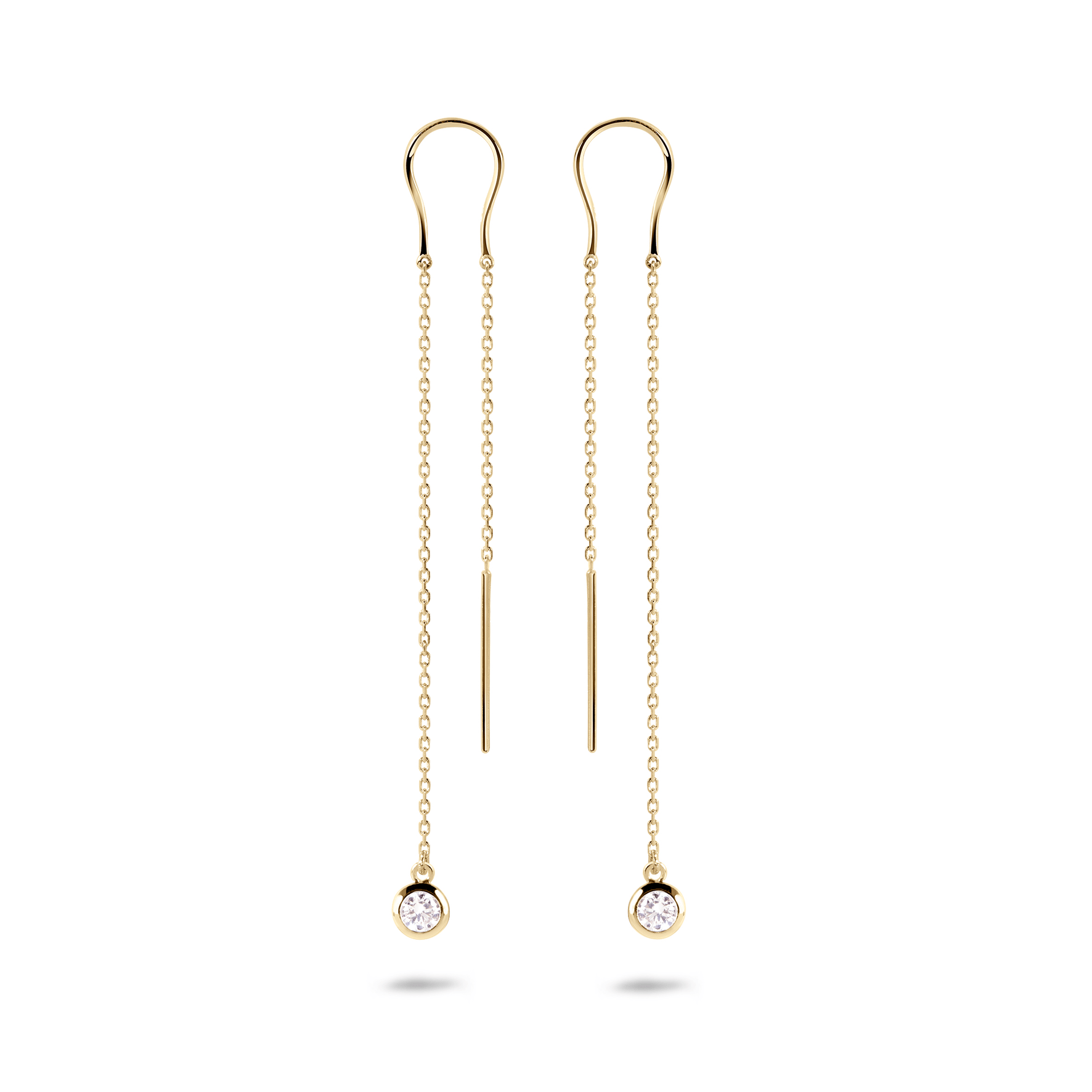Boucles d'oreilles en Argent 925 doré Or jaune 18k assemblées d'Oxyde de zirconium - Maison Di Giorgio