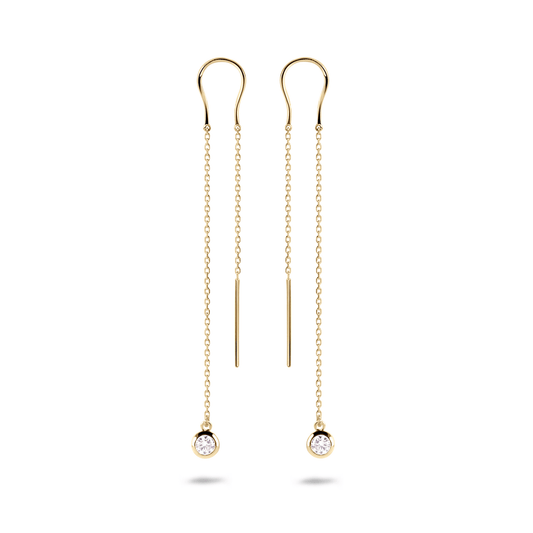 Boucles d'oreilles en Argent 925 doré Or jaune 18k assemblées d'Oxyde de zirconium - Maison Di Giorgio