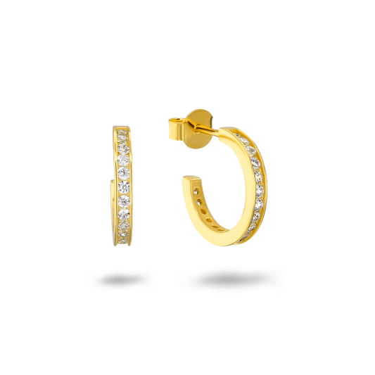 Boucles d'oreilles en Argent 925 doré Or jaune 18k assemblées d'oxyde de zirconium - Maison Di Giorgio