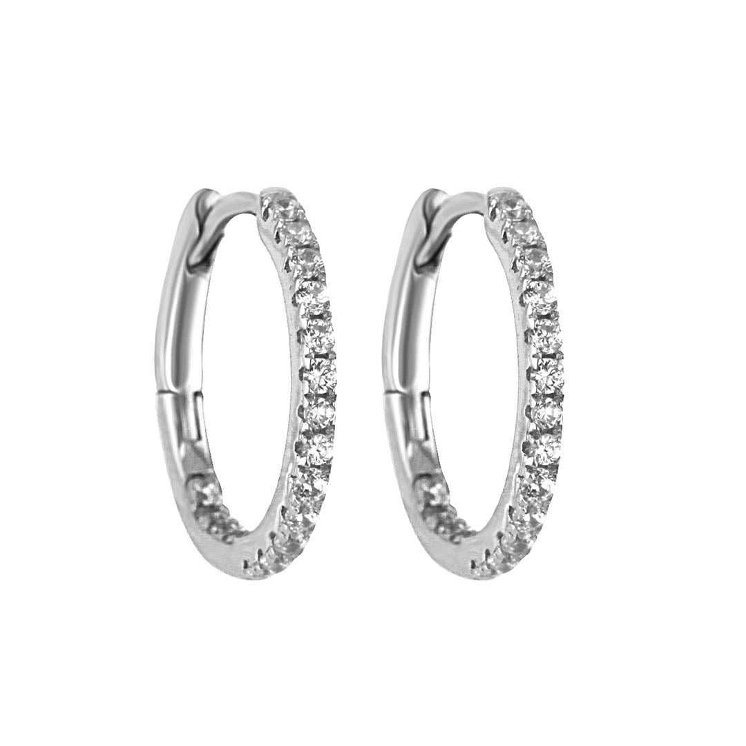 Boucles d'oreilles en Argent 925 plaqué Rhodium assemblées d'Oxyde de zirconium - Maison Di Giorgio