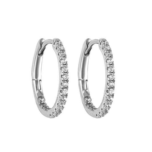 Boucles d'oreilles en Argent 925 plaqué Rhodium assemblées d'Oxyde de zirconium - Maison Di Giorgio