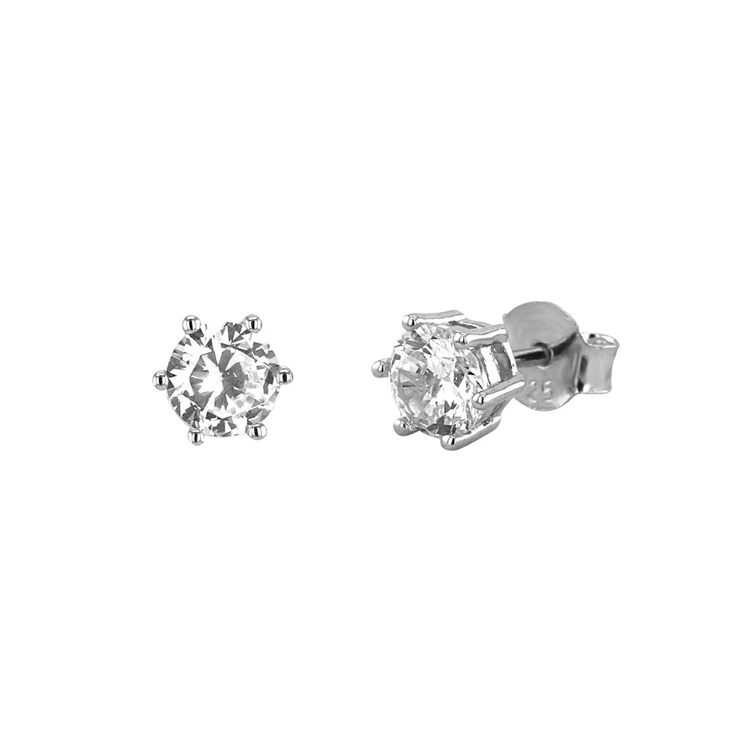 Boucles d'oreilles en Argent 925 plaqué Rhodium assemblées d'Oxyde de zirconium - Maison Di Giorgio