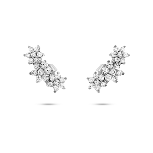 Boucles d'oreilles en Argent 925 plaqué Rhodium et assemblées d'Oxyde de zirconium blanc - Maison Di Giorgio