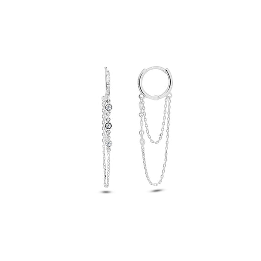 Boucles d'oreilles en Argent 925 plaqué Rhodium - Maison Di Giorgio
