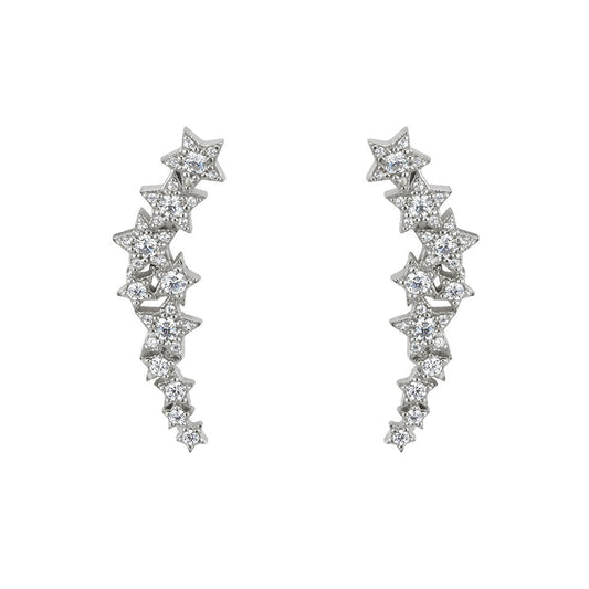 Boucles d'oreilles en Argent 925 plaqué Rhodium assemblées d'Oxyde de zirconium - Maison Di Giorgio