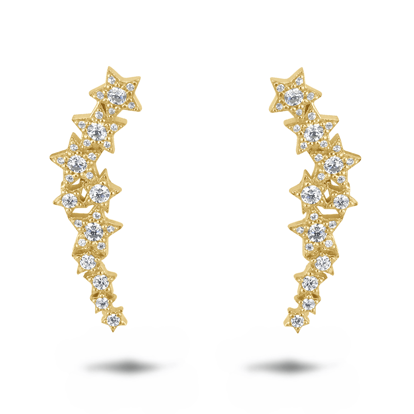Boucles d'oreilles en Argent 925 doré Or jaune 18k assemblées d'oxyde de zirconium - Maison Di Giorgio