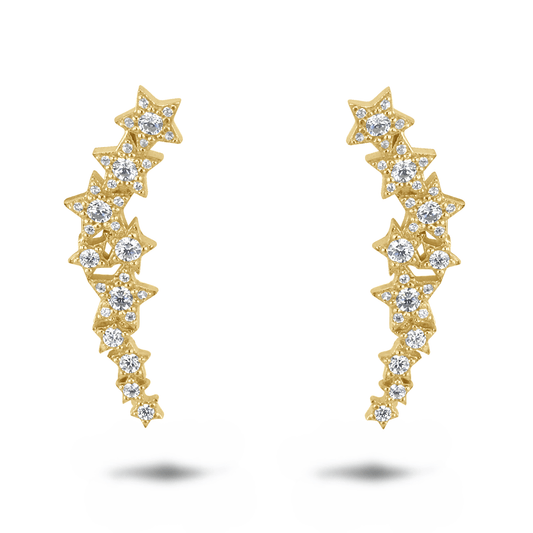 Boucles d'oreilles en Argent 925 doré Or jaune 18k assemblées d'oxyde de zirconium - Maison Di Giorgio