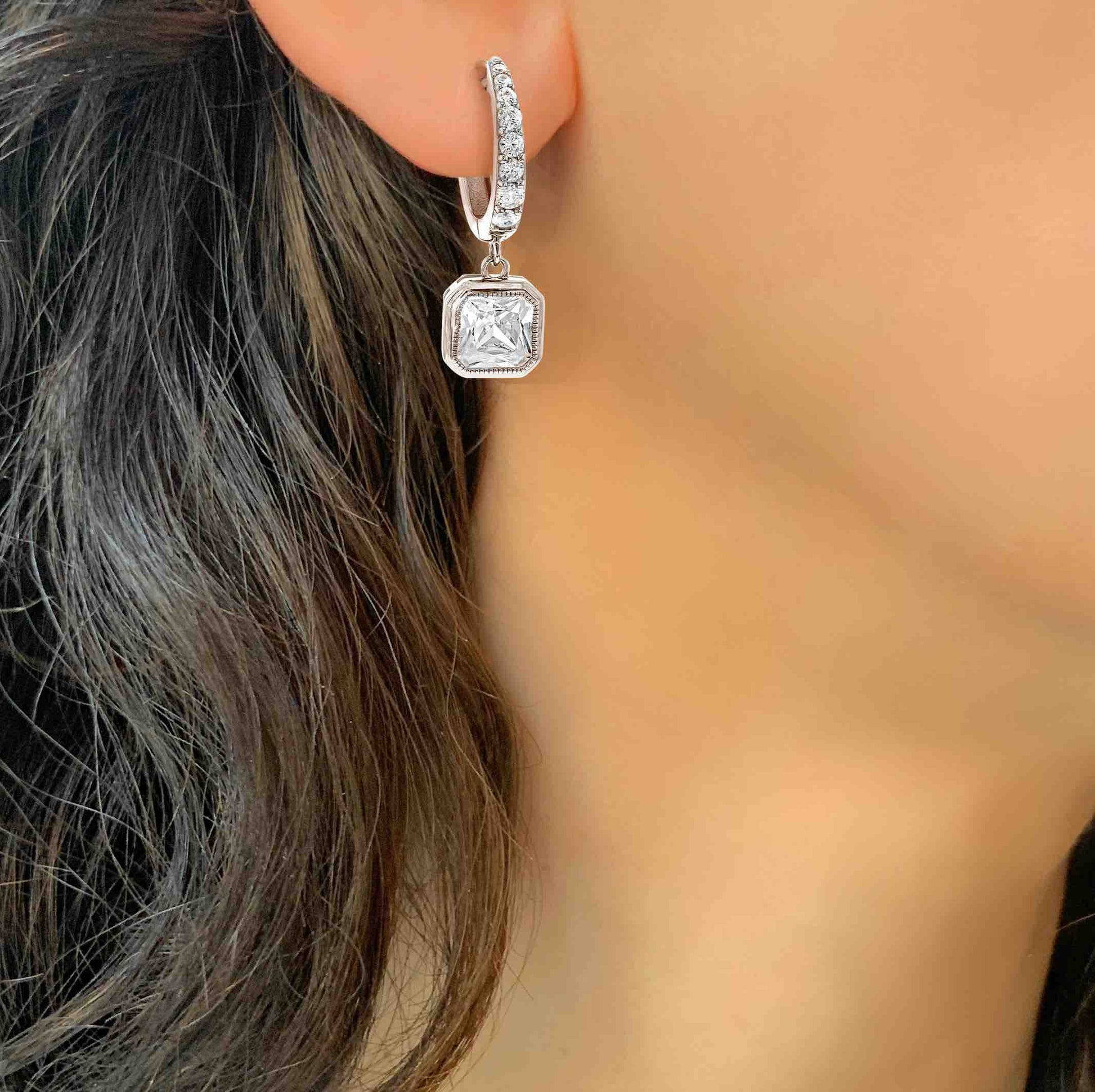 Boucles d'oreilles en Argent 925 assemblées d'oxyde de zirconium - Maison Di Giorgio