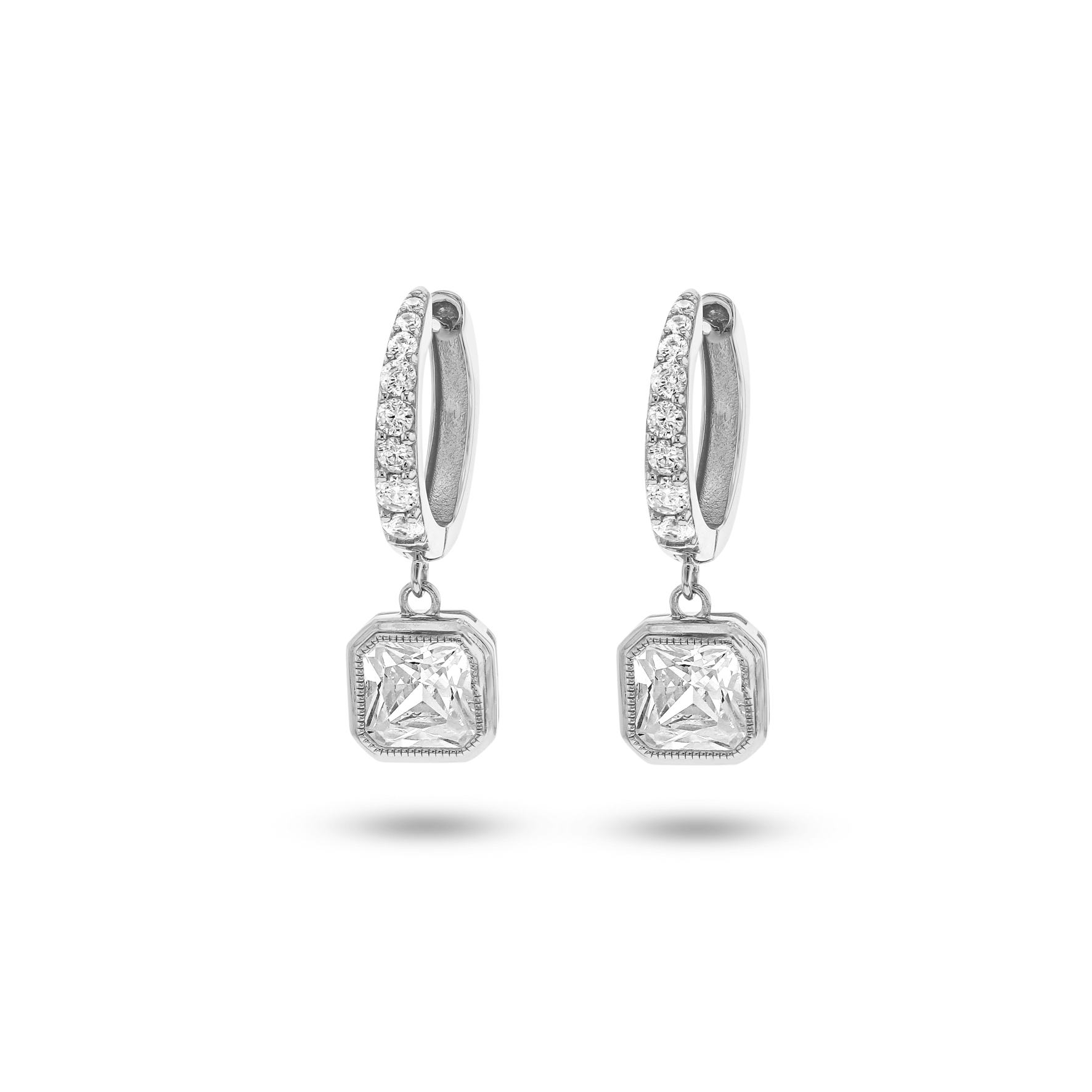 Boucles d'oreilles en Argent 925 assemblées d'oxyde de zirconium - Maison Di Giorgio
